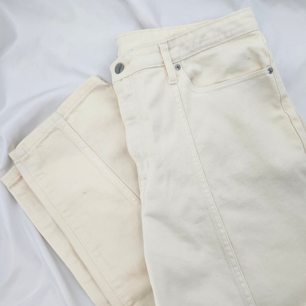 A New Day Cream High Rise‎ Front Seam Jeans Womens Size 18 Neutral Everyday